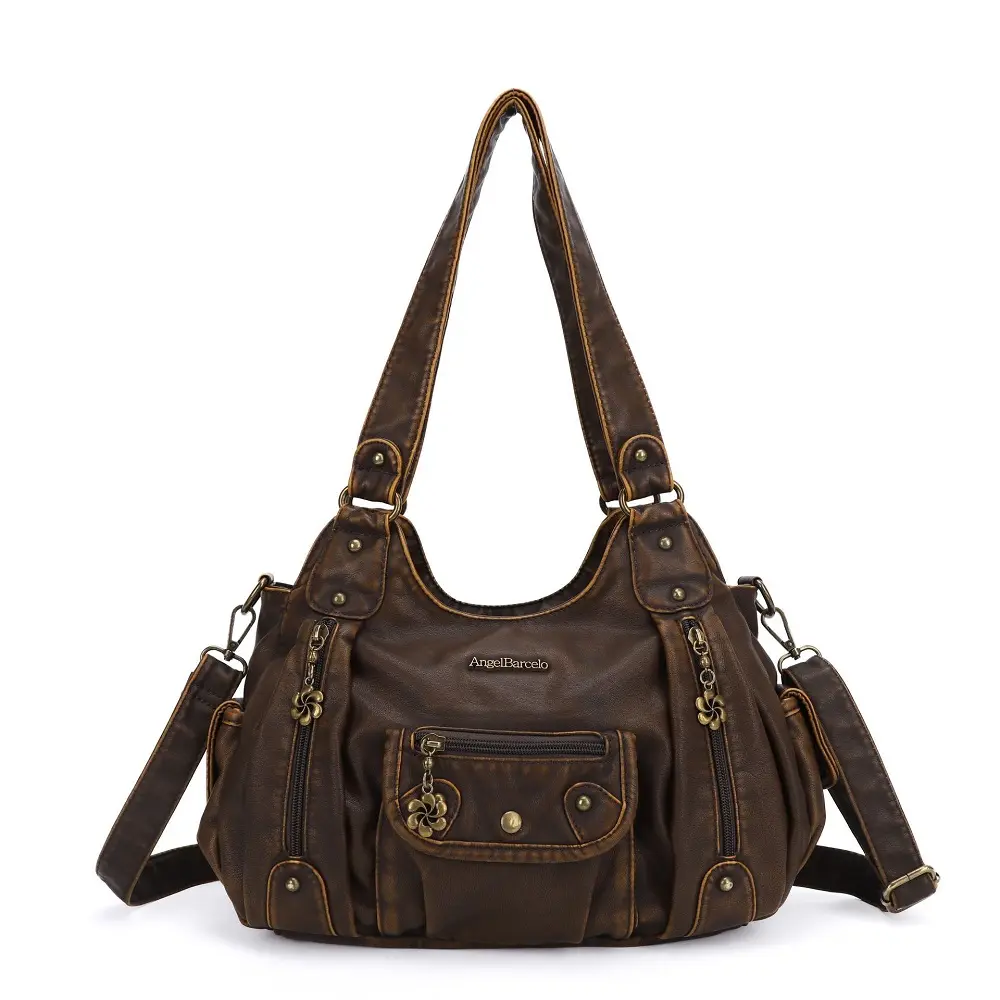 Angel Bag Women Handbags Satchel Top-handle Soft PU Shoulder Bag Fashion Dumpling Pack Multi-pockets Shoulder Bags Wellet