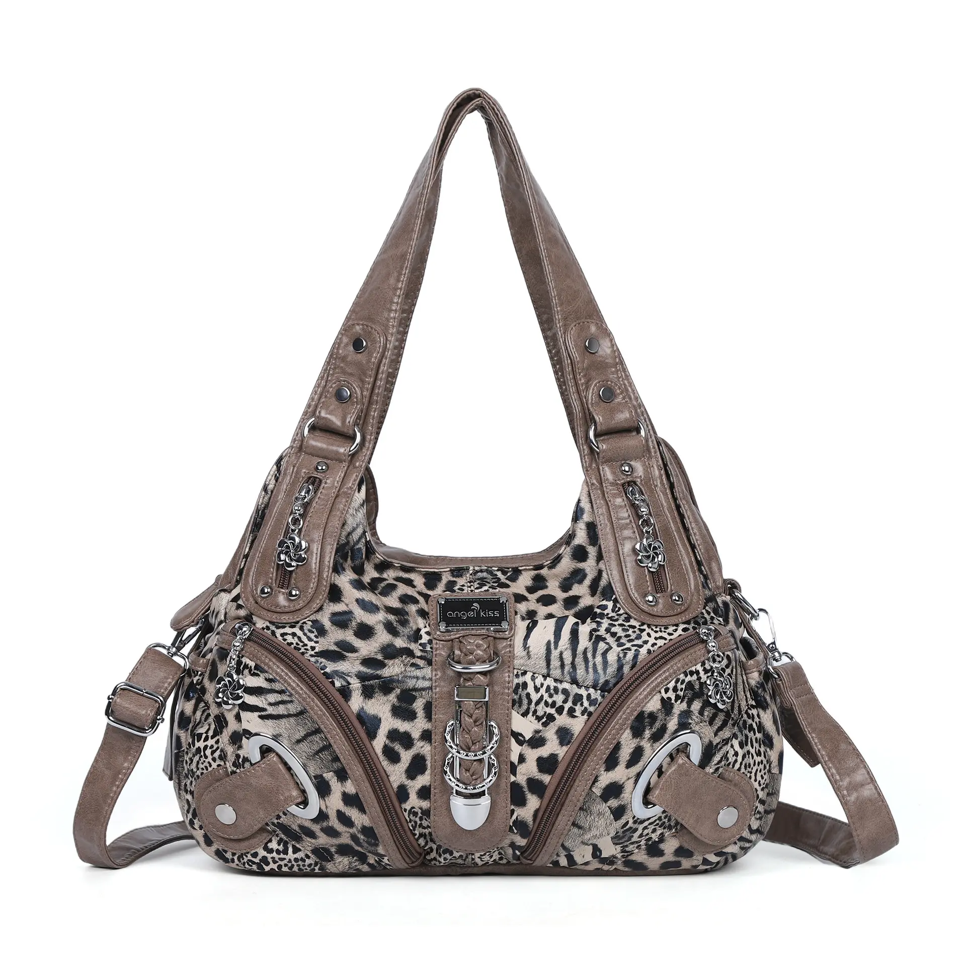 Women Handbags Fashion Leopard Shoulder Bag Large Tote Top-handle Shopping Pack Multifunctional Satchel Lady Hobos  Big Purse
