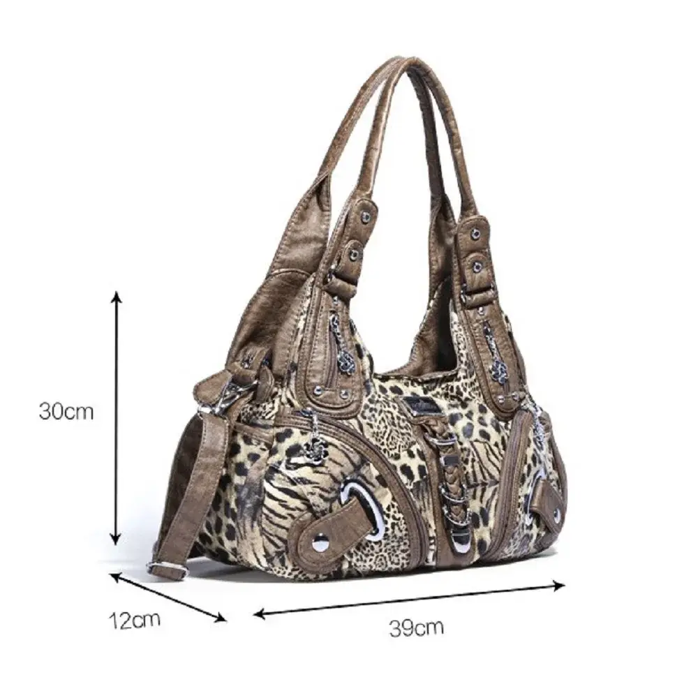 Women Handbags Fashion Leopard Shoulder Bag Large Tote Top-handle Shopping Pack Multifunctional Satchel Lady Hobos  Big Purse