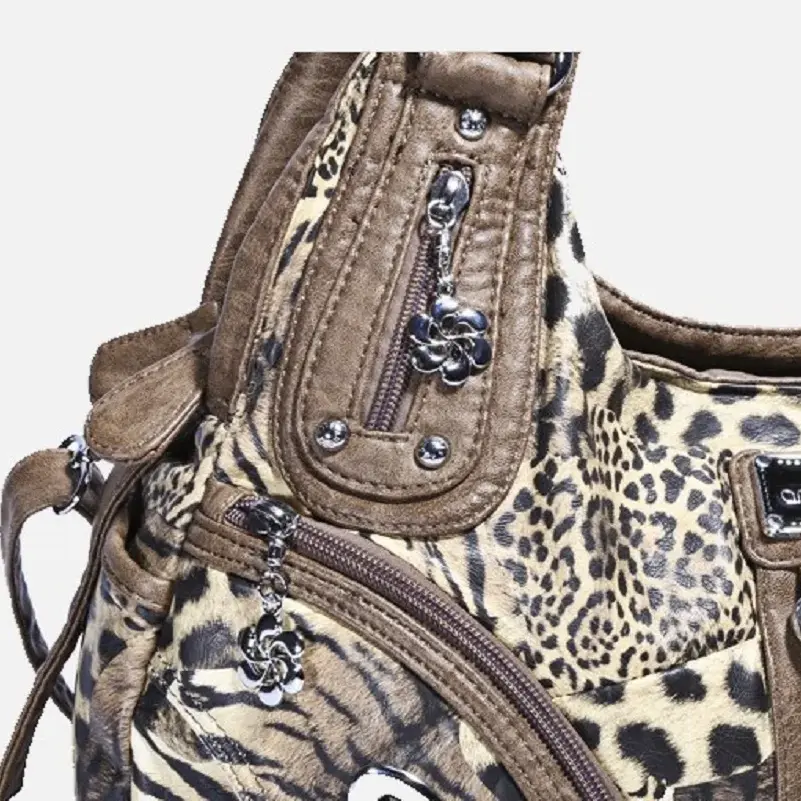 Women Handbags Fashion Leopard Shoulder Bag Large Tote Top-handle Shopping Pack Multifunctional Satchel Lady Hobos  Big Purse