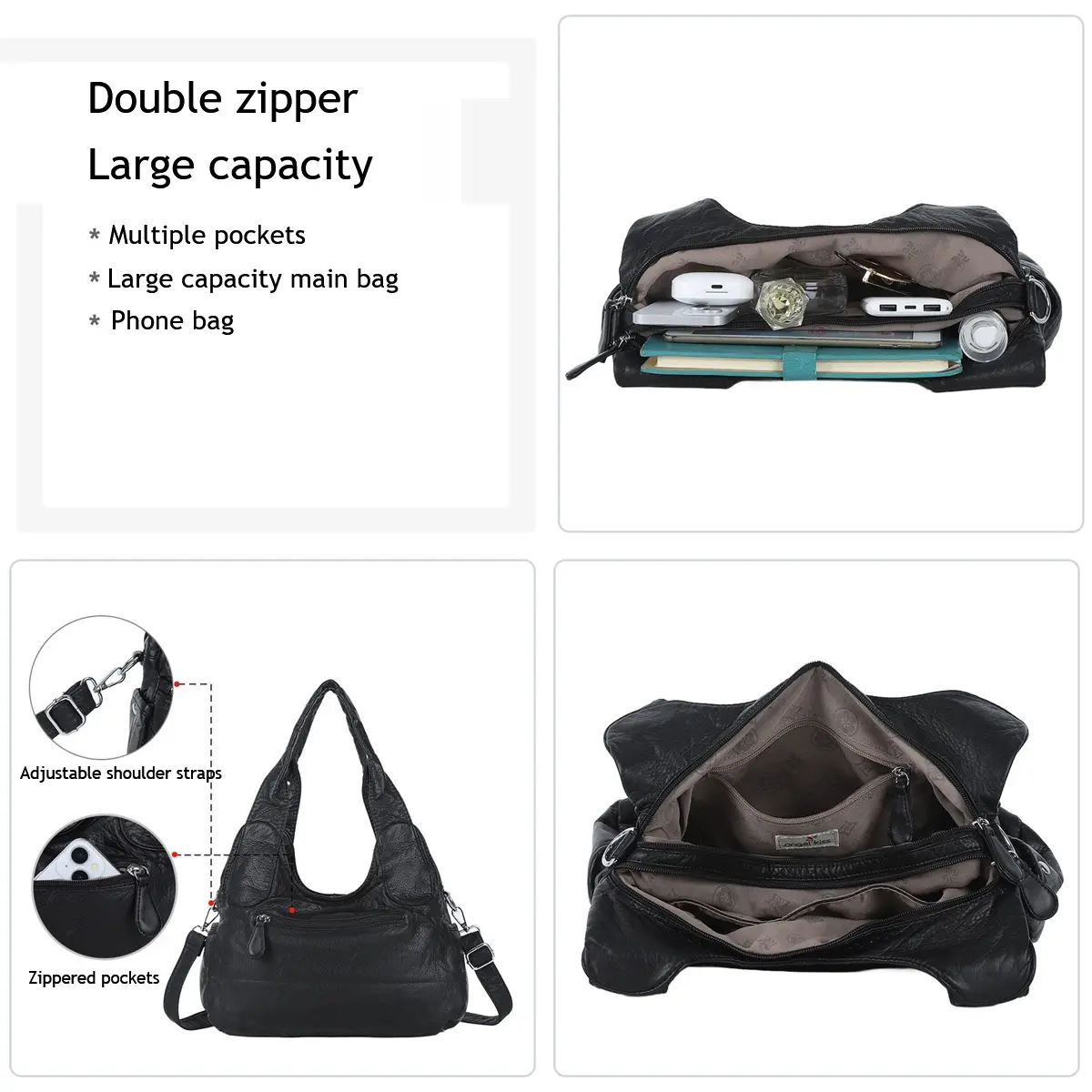 Angel kiss Women Handbags Fashion Large Shoulder Bag Top-handle Handbag Satchel Dumpling Shoulder Bag Tote Hobos Large Purse