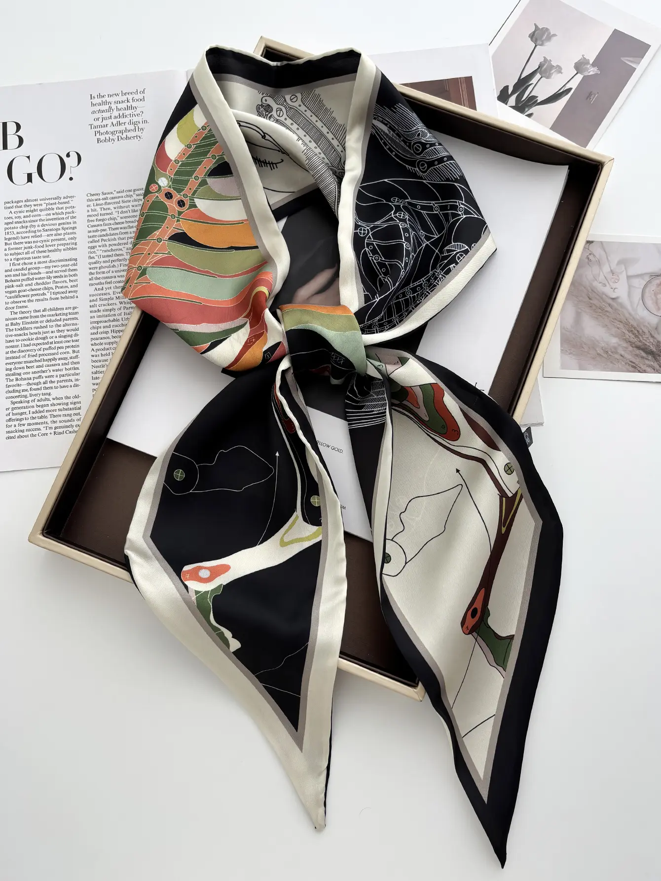 Luxury Print Scarf Skinny Ribbon Hairbands Women Neck Kerchief Foulard Hair Bands Scarves Bag Handle Ribbon 145*14CM