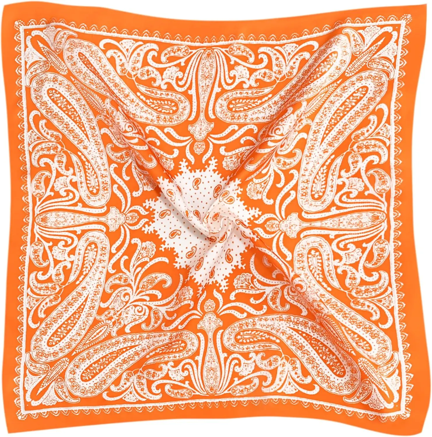 Paisley Satin Head Scarf for Women Men Versatile Silk-Like Hair Scarf Vintage Bandana Large Square Scarves 27.5"