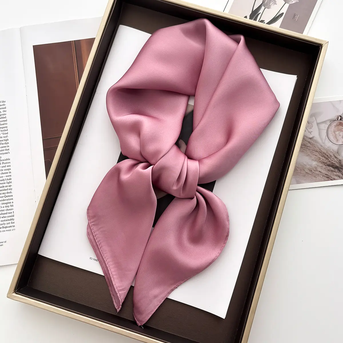 Luxury Print Square Scarf Women Fashion Satin Bandana Lady Shawl and Wrap Headband Scarves Hair Band Neckerchief Hijab