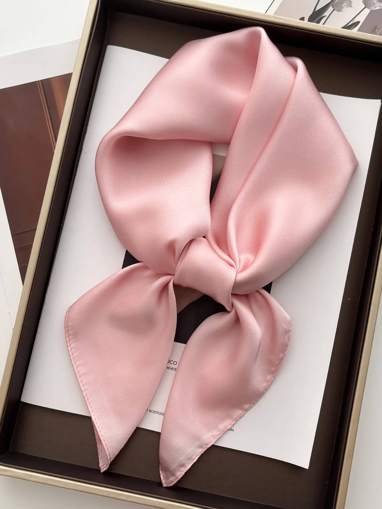 Luxury Print Square Scarf Women Fashion Satin Bandana Lady Shawl and Wrap Headband Scarves Hair Band Neckerchief Hijab
