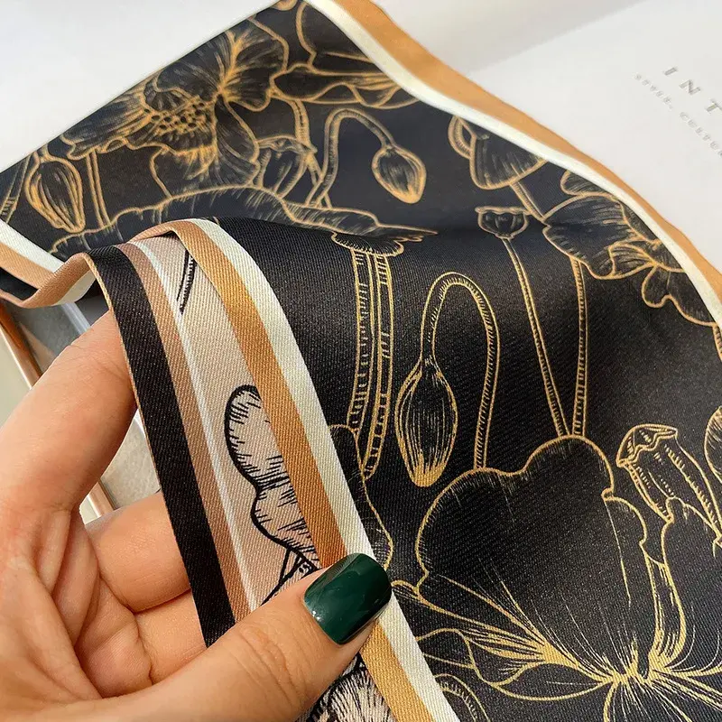 Spring/Summer Fashion Ribbon Decorative Luxury Imitation Silk Scarf 13*144cm Long Headband Women’s Occupation Neckerchief