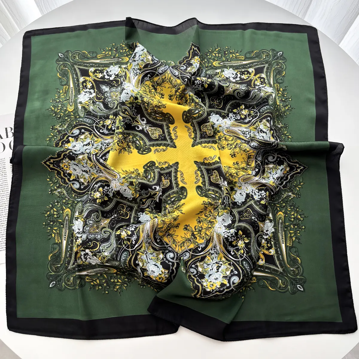70*70cm Luxury Design Square Hair Scarf for Women Hijab Small Neck Tie Hand Wrist Kerchief Female Headband Foulard