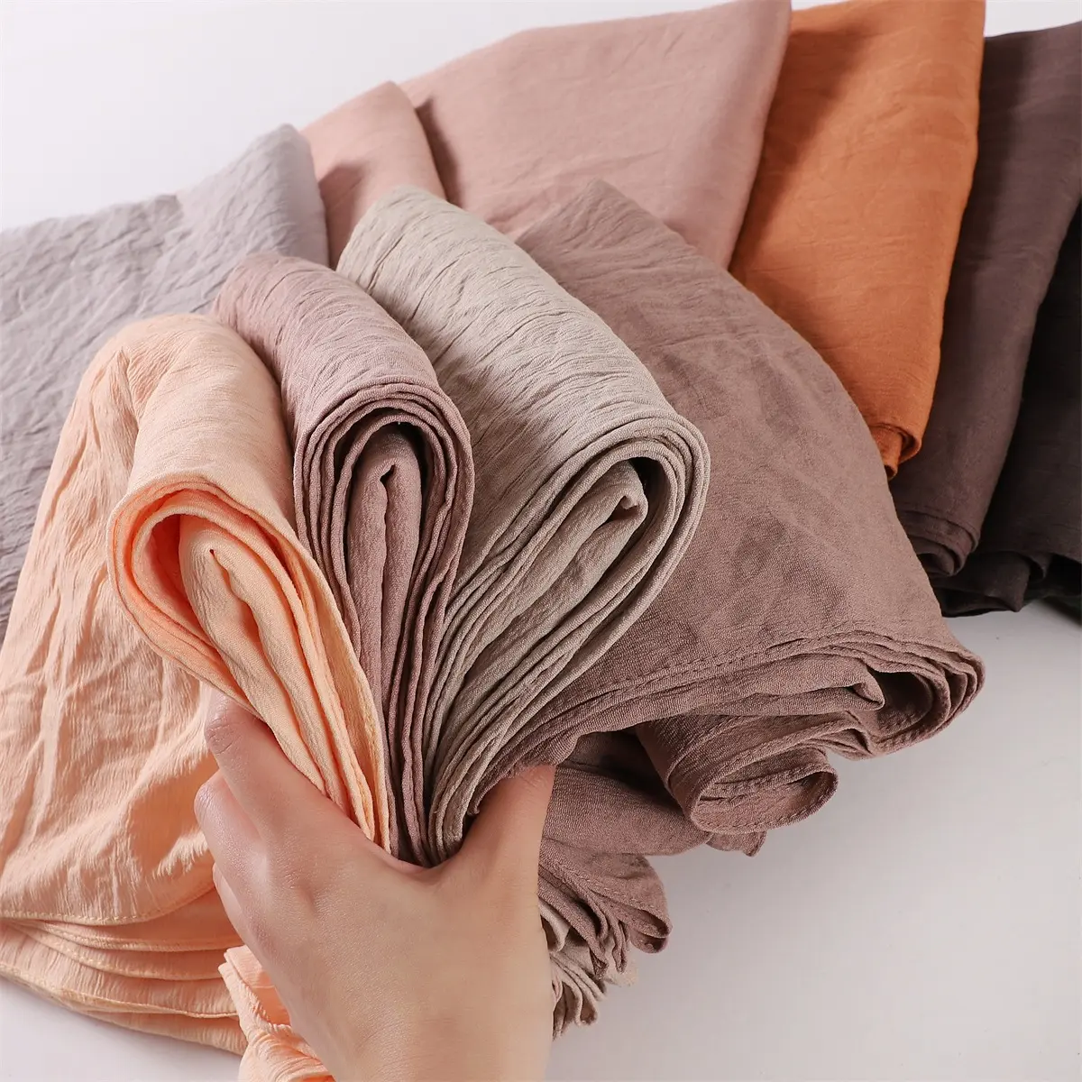 Ramadan Plain Solid Cotton Hijab Scarf Women Multicolored Muslim Headscarf Wraps Shawls Femme Musulman Headband Islamic Turban