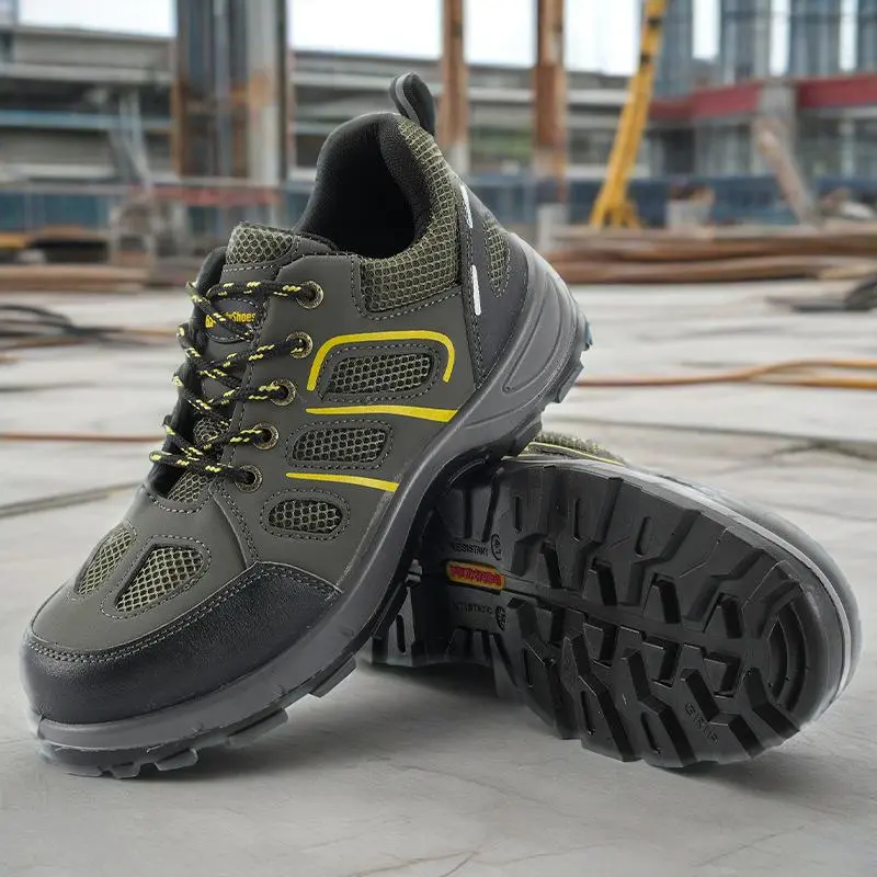 Anti-slip Protective Shoes Men Lightweight Breathable Wear-resistant Smash-proof Puncture-proof Work Safety Shoes