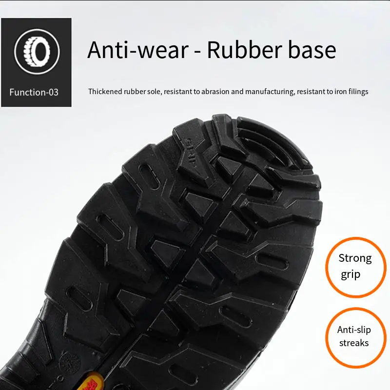 Anti-slip Protective Shoes Men Lightweight Breathable Wear-resistant Smash-proof Puncture-proof Work Safety Shoes