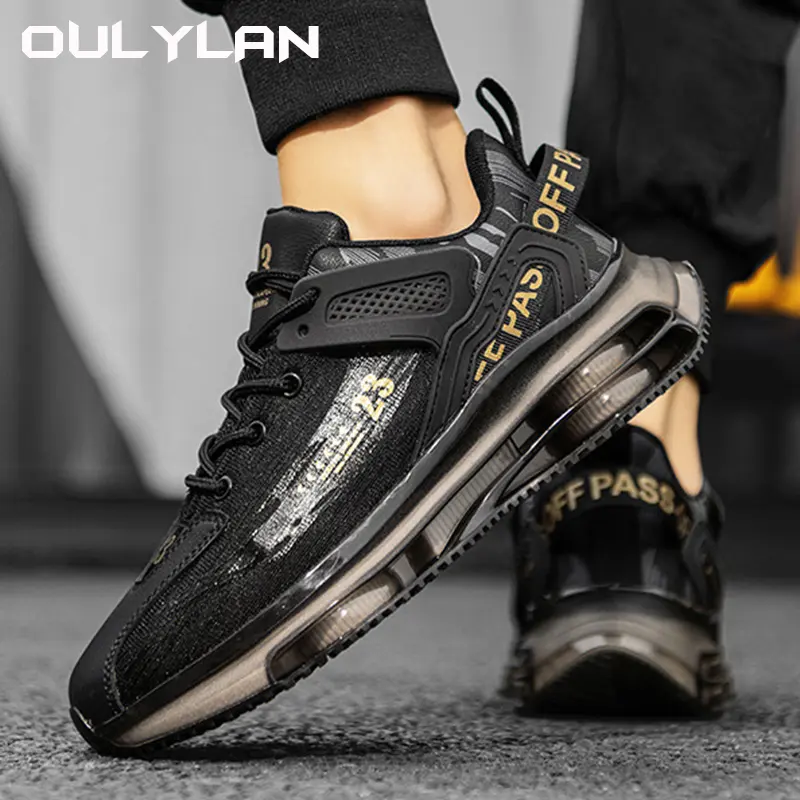Fashion Air Cushioned Trendy Student Running Shoes Spring Summer Men's Shoes Sports Men Sneakers Casual High Top Round Toe Shoes