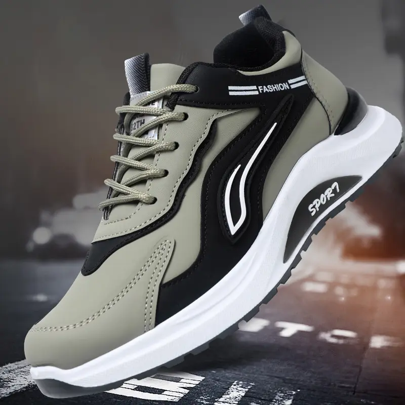 2025 Summer Anti Slip Lace Up Sneakers Men New Lightweight Breathable Running Shoes Trendy Versatile Wear Resistant Sports Shoes