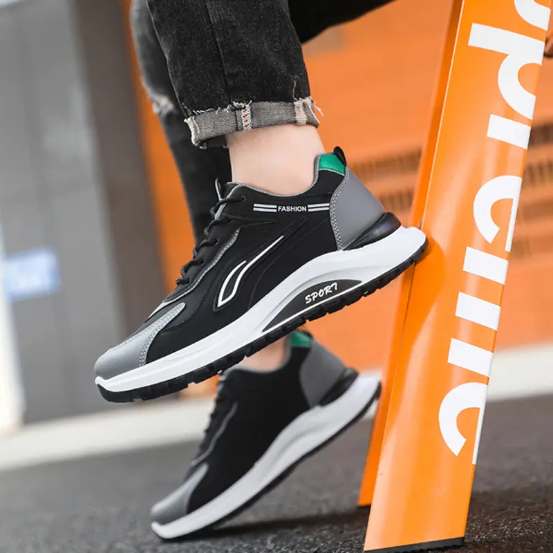 2025 Summer Anti Slip Lace Up Sneakers Men New Lightweight Breathable Running Shoes Trendy Versatile Wear Resistant Sports Shoes