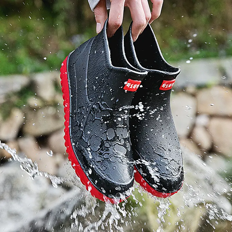 2024 New Men Rain Shoes Outdoor Fishing Wader Summer Windproof Trekking Hiking Sneakers Men's Lightweight Rubber Overshoes
