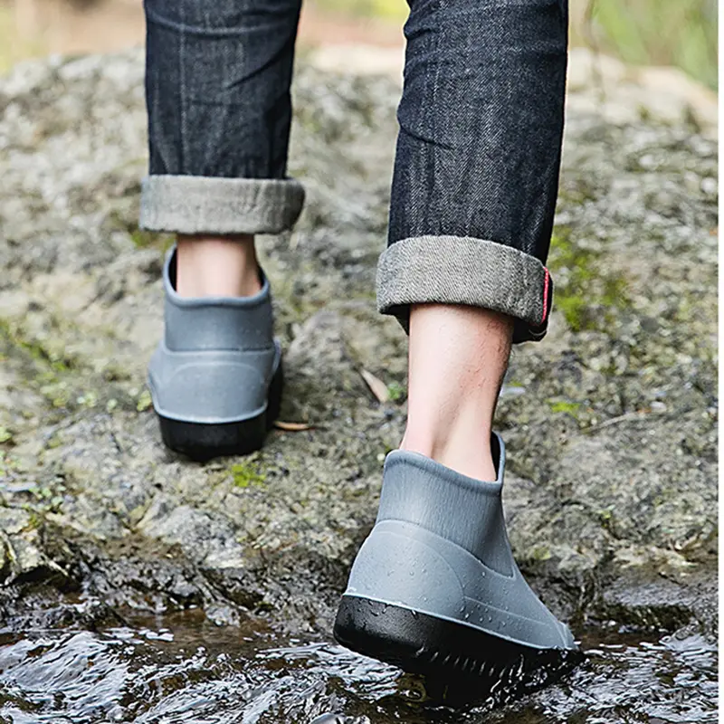 2024 New Men Rain Shoes Outdoor Fishing Wader Summer Windproof Trekking Hiking Sneakers Men's Lightweight Rubber Overshoes