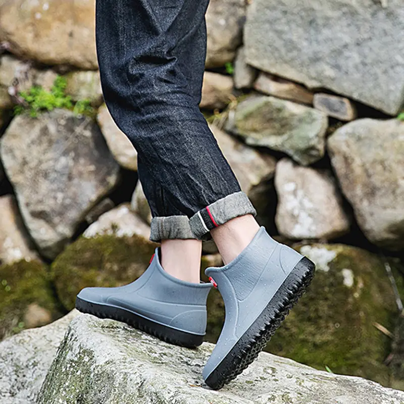 2024 New Men Rain Shoes Outdoor Fishing Wader Summer Windproof Trekking Hiking Sneakers Men's Lightweight Rubber Overshoes
