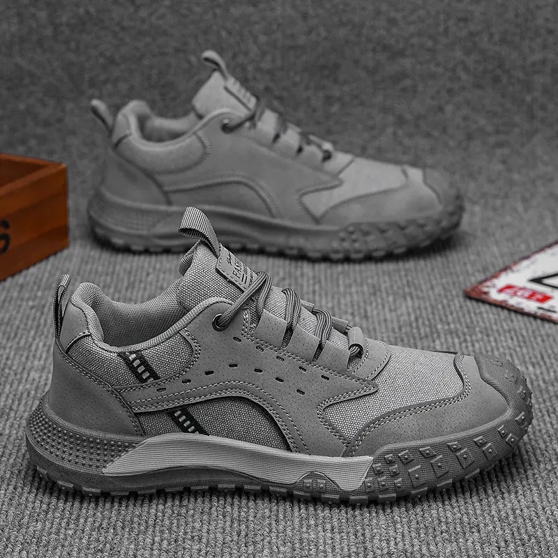 Oulylan New Outdoor Men's Hiking Shoes Construction Site Sports Shoes Anti Slip Wear-Resistant Lightweight Walking Shoes