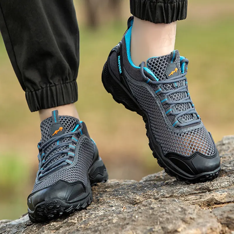 Oulylan Men's Hiking Shoes Trekking Sneakers Anti Slip Breathable Lightweight Walking Shoes Outdoor Summer Mesh Wading Shoes