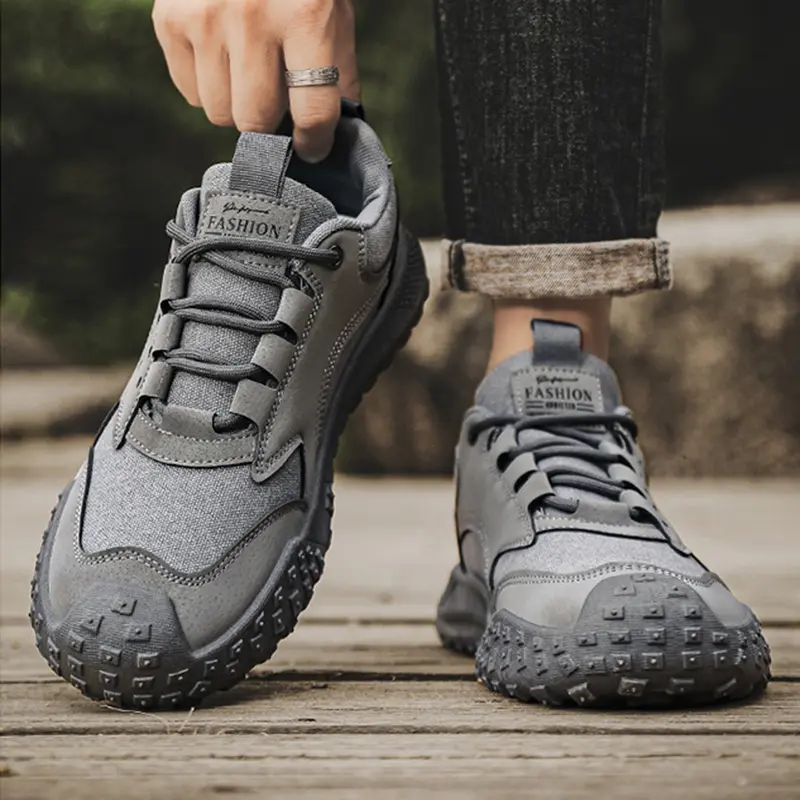 Oulylan New Outdoor Men's Hiking Shoes Construction Site Sports Shoes Anti Slip Wear-Resistant Lightweight Walking Shoes