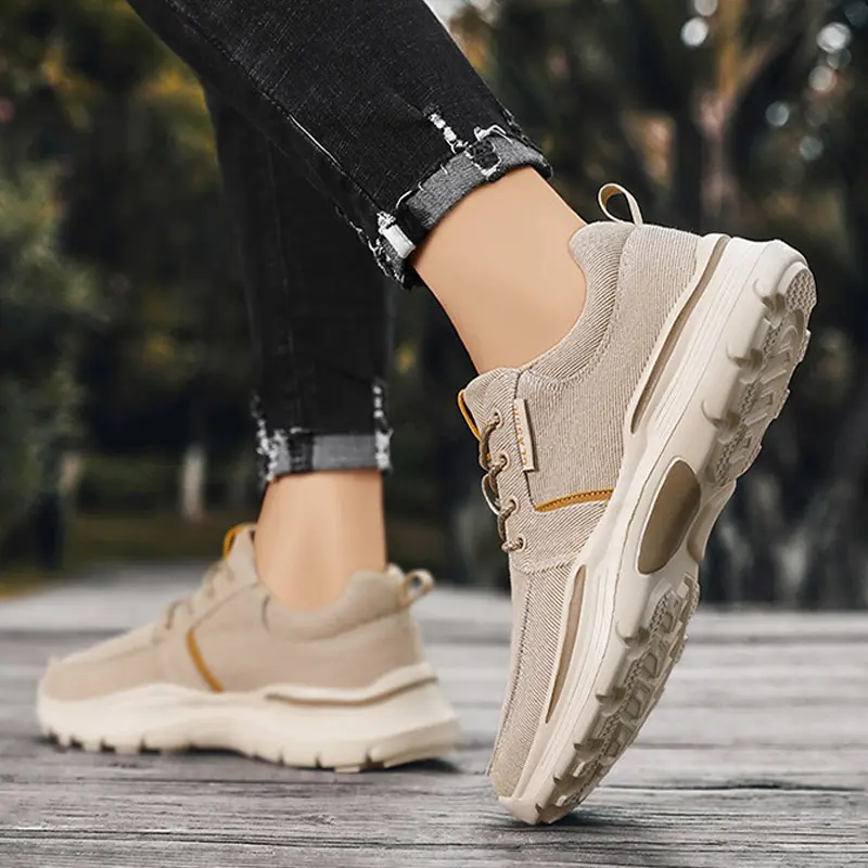 Oulylan Classic Large Size Sneakers Outdoor Fashionable Running Shoes Men Leisure Canvas Shoes Breathable Thick Soled Loafers