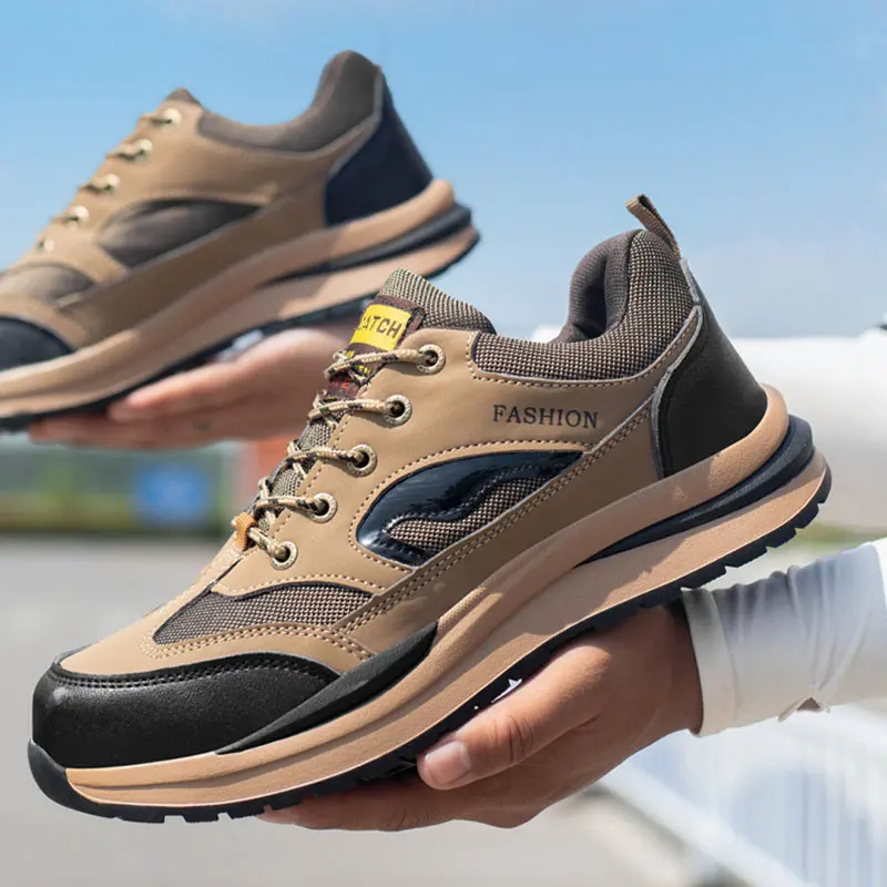 Foldable Resistance Men Protective Shoes Rubber Outsole Safety Shoe Four Season Climbing Workshoes Anti Pricking Labor Sportshoe