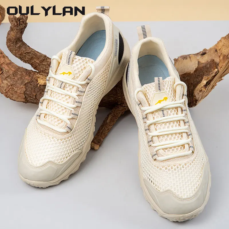 Oulylan Outdoor Summer Men's Hiking Shoes Trekking Sneakers Anti Slip Breathable Lightweight Walking Shoes Mesh Wading Shoes