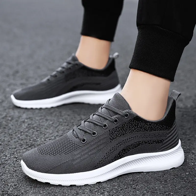 Oulylan Mesh Breathable Soft Sole Sneakers Men Fashion Lightweight Sports Shoes Popular Summer Comfortable Lace Up Running Shoes