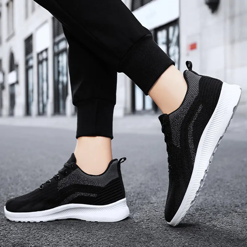Oulylan Mesh Breathable Soft Sole Sneakers Men Fashion Lightweight Sports Shoes Popular Summer Comfortable Lace Up Running Shoes