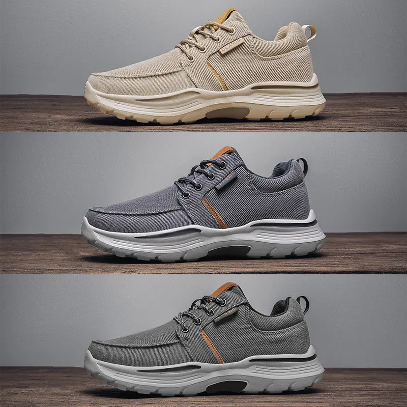 Oulylan Classic Large Size Sneakers Outdoor Fashionable Running Shoes Men Leisure Canvas Shoes Breathable Thick Soled Loafers