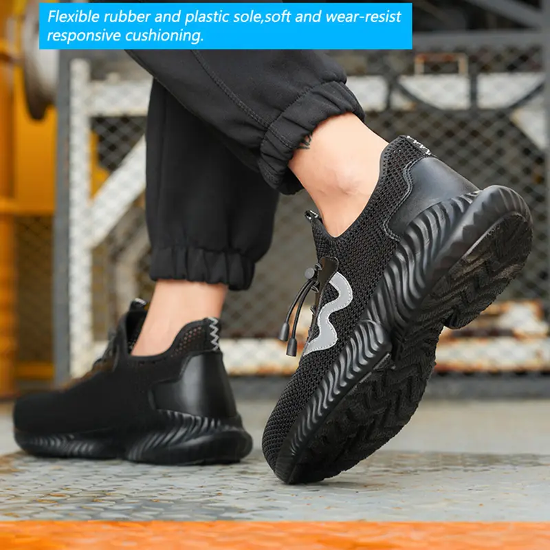 Men Safety Shoes For Work Safety Boots Breathable Steel Toe Puncture Proof Sport Work Sneakers Construction Security Boots