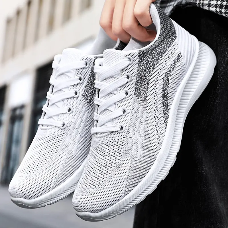 Oulylan Mesh Breathable Soft Sole Sneakers Men Fashion Lightweight Sports Shoes Popular Summer Comfortable Lace Up Running Shoes