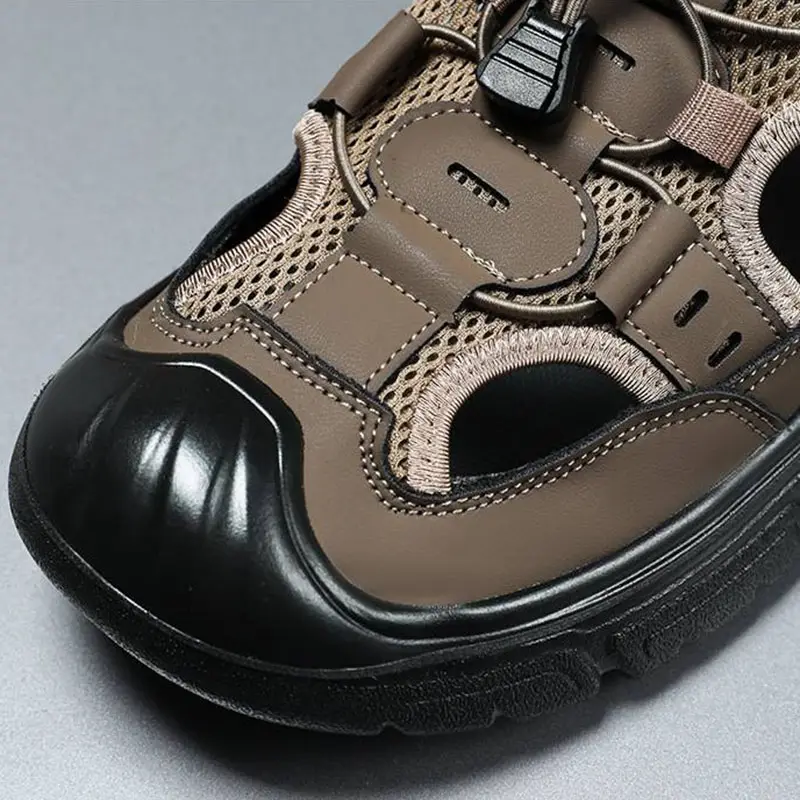 Leisure Beach Men's Wading Shoes Breathable Wrap Toes Sandals Men Summer Casual Shoes Wear-Resistant Sport Walking Slippers