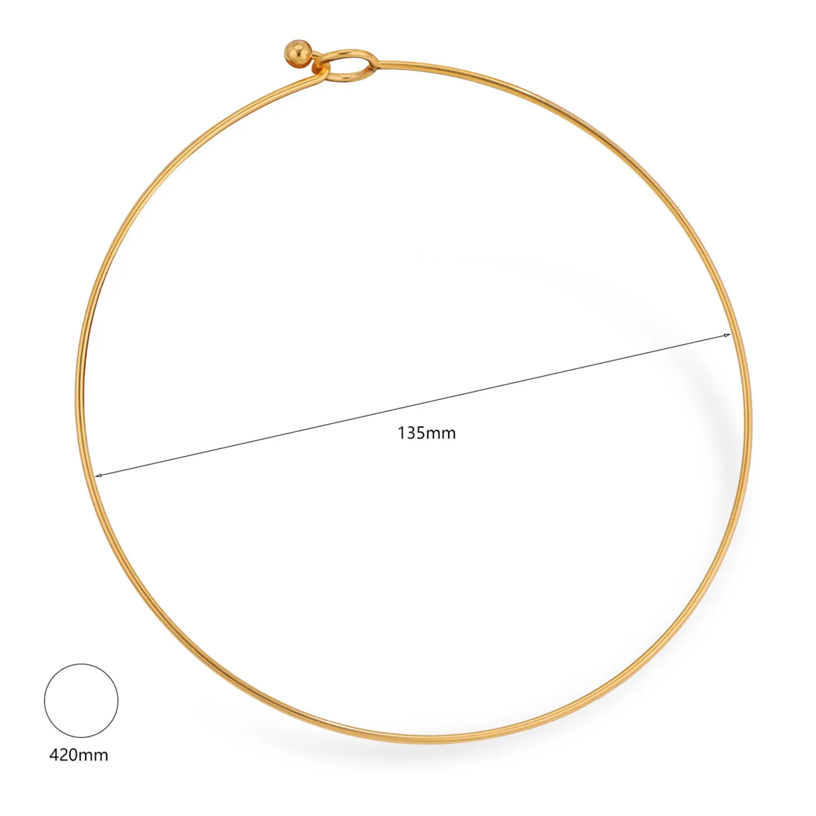 304 Stainless Steel Collar Neck Ring Necklace For Men Women Round Handmade DIY Jewelry Can be opened 43cm(16 7/8") long, 1 Piece