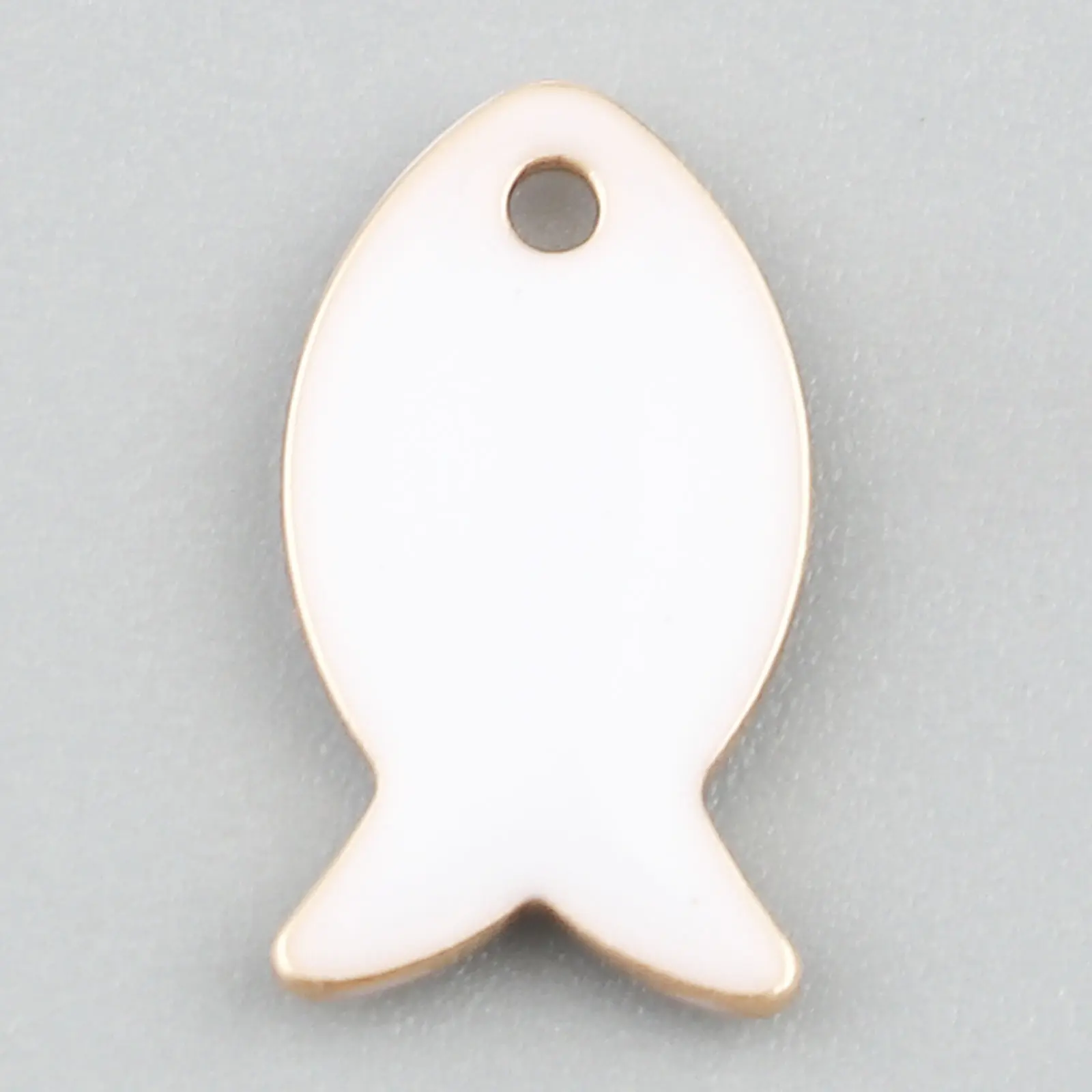 10PCs Copper Double Sided Small Fish Enamelled Sequins Charms Pendant For Jewelry Making Findings Gold Color Setting 14mm x 8mm
