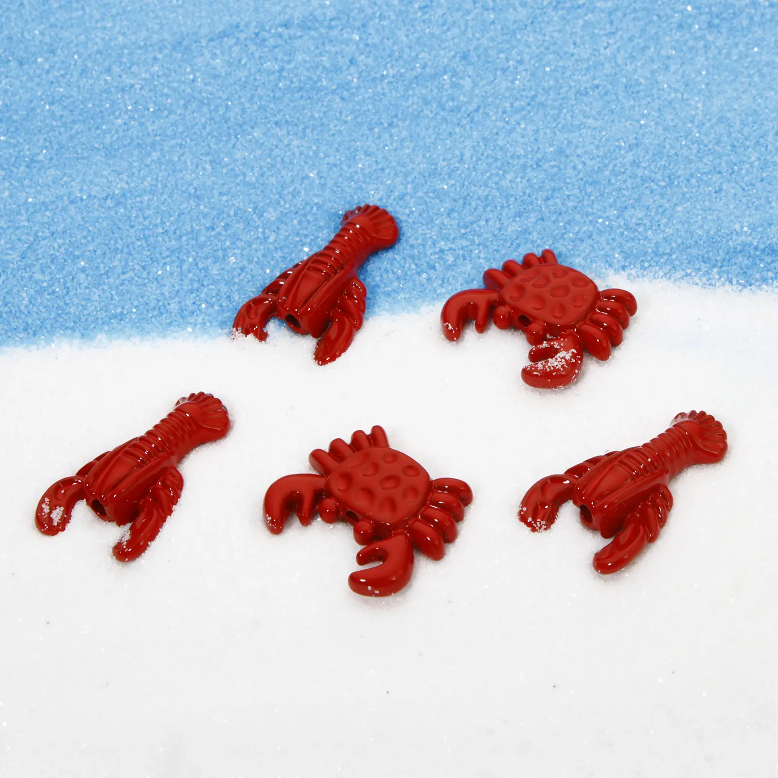 10 PCs Zinc Based Alloy Ocean Red Lobster Crab Jewelry Charms Pendants Beads For DIY Jewelry Bracelets Necklace Making Findings