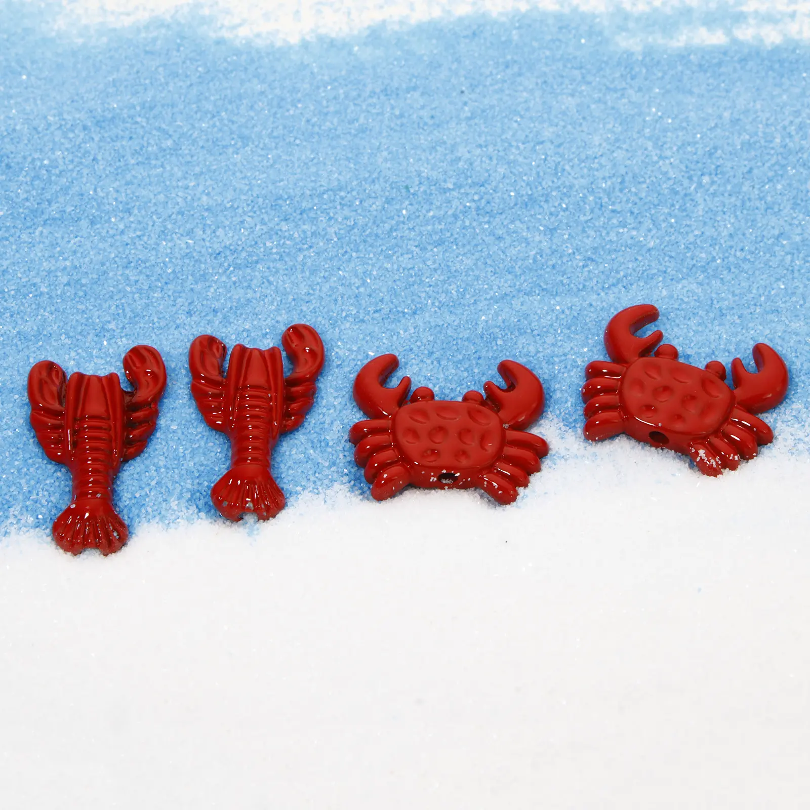 10 PCs Zinc Based Alloy Ocean Red Lobster Crab Jewelry Charms Pendants Beads For DIY Jewelry Bracelets Necklace Making Findings