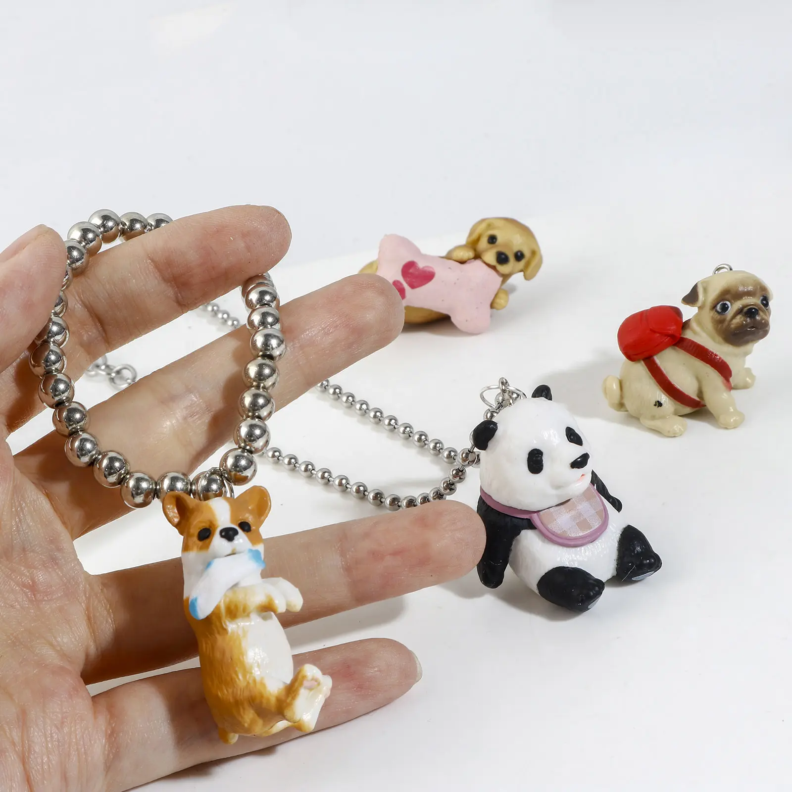 3D Cartoon Animal Resin Pendants Multicolor Bear Dog Charms For DIY Making Necklace KeyChains Bracelet Women Jewelry Gifts,1PCs