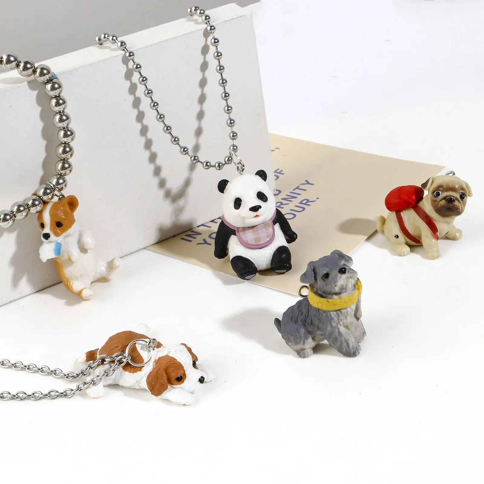 3D Cartoon Animal Resin Pendants Multicolor Bear Dog Charms For DIY Making Necklace KeyChains Bracelet Women Jewelry Gifts,1PCs