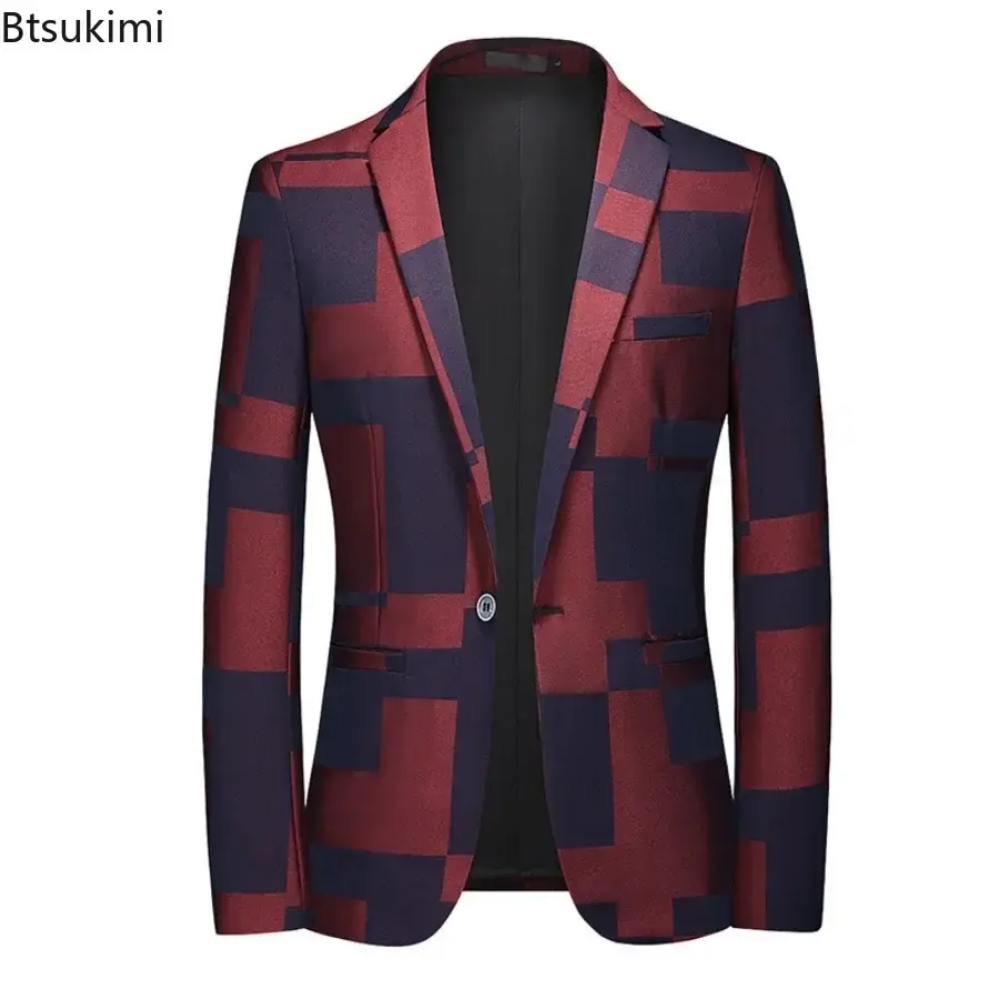 Plus Size Men's Suits Jacket Luxury Jacquard Designer Blazer Business Casual Coats Men Wedding Party Slim Tuxedo Dress Suit Tops