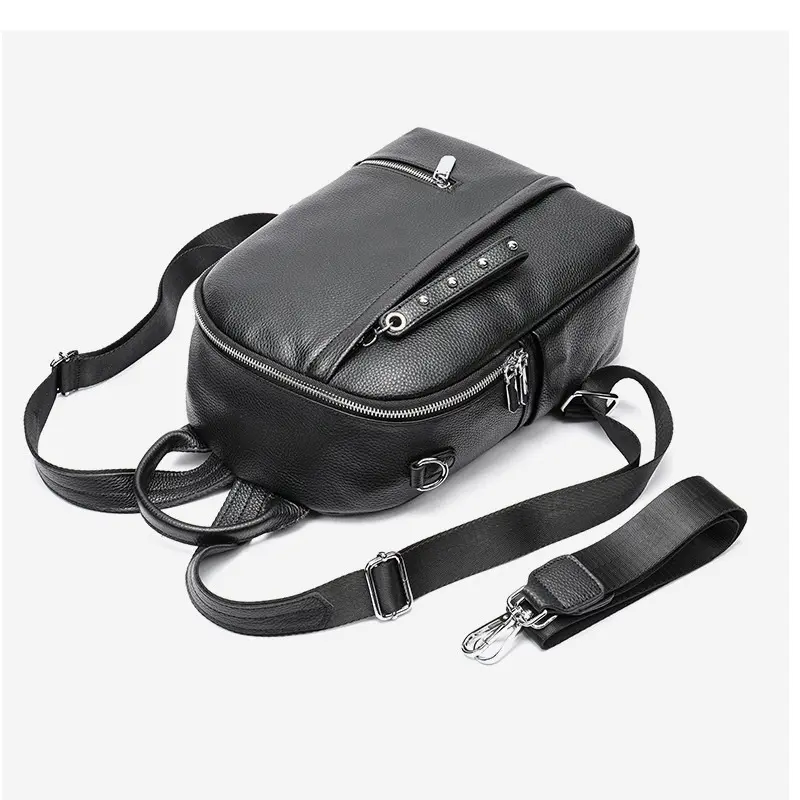 Women's Backpack Genuine Leather Fashion Ladies Shoulder Bag Casual Large Student School Bag Multifunctional Commuter Backpack