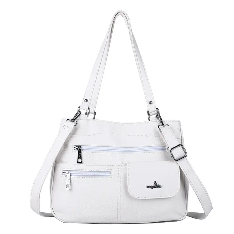  Women Handbags Vintage Shoulder Purse Bag Multi-pocket Large Capacity Casual Tote Shopping Pack for iPad Phone LP16243
