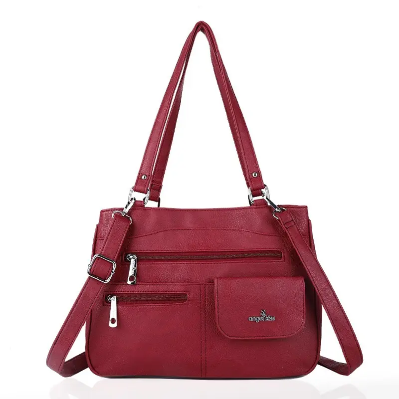  Women Handbags Vintage Shoulder Purse Bag Multi-pocket Large Capacity Casual Tote Shopping Pack for iPad Phone LP16243