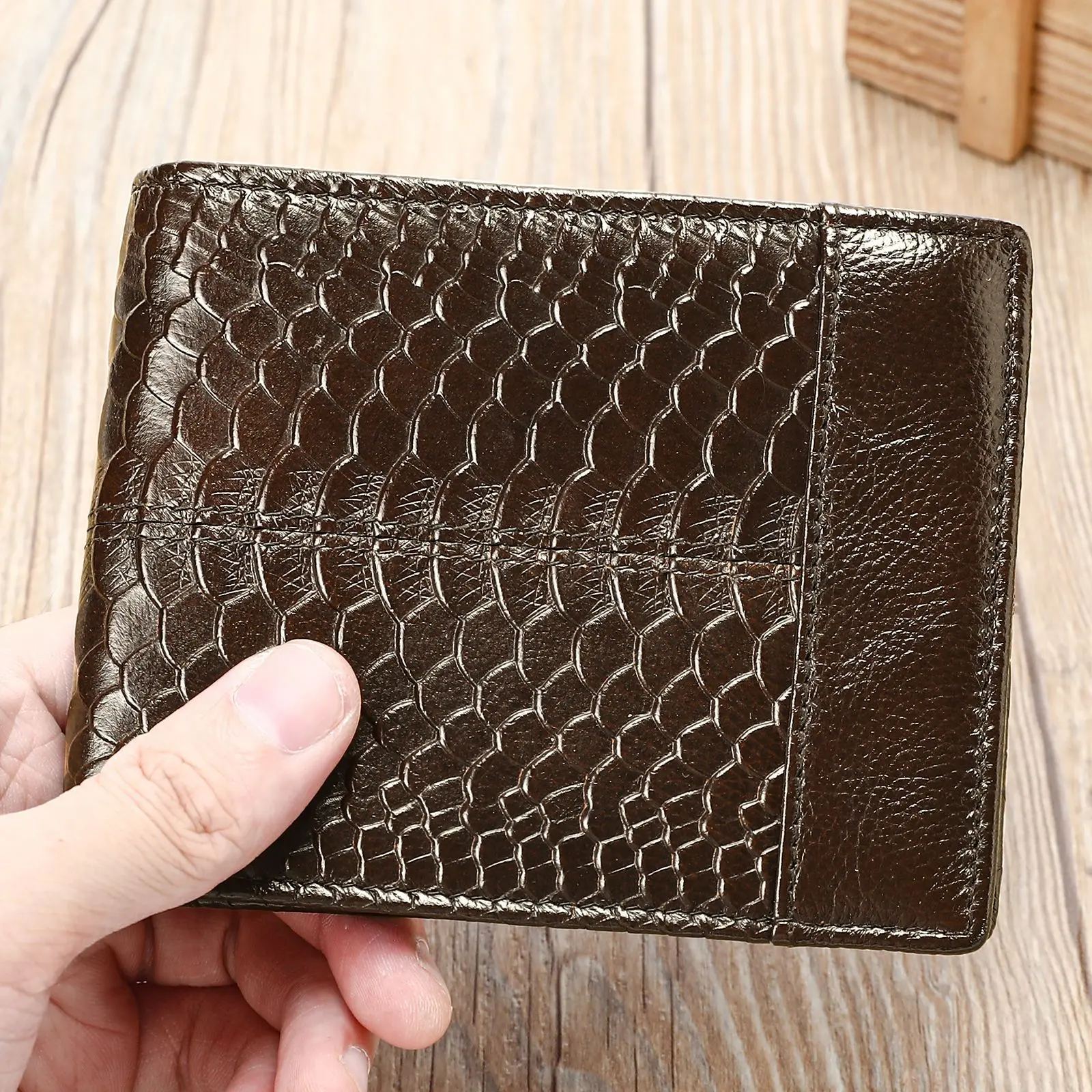 MVA Fashion Wallet RFID Credit ID Card Holder Cowhide Leather Purse Multi-card Slots Bussiness Wallets Vintage Money Case Purse