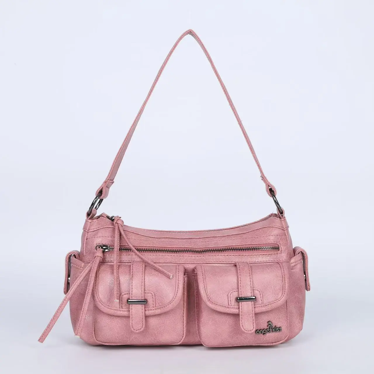  Women's Handbag Large PU Shoulder Bag Fashion Top-handle Vintage Bag Dumpling Pack Multi-pockets Crossbody Bag Purse