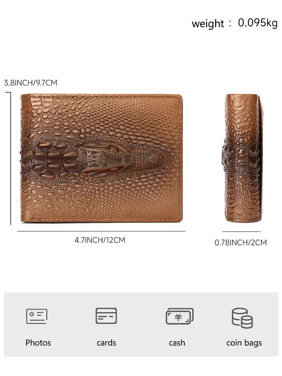 MVA Fashion Wallet RFID Credit ID Card Holder Cowhide Leather Purse Multi-card Slots Crocodile Wallets Vintage Money Case Purse
