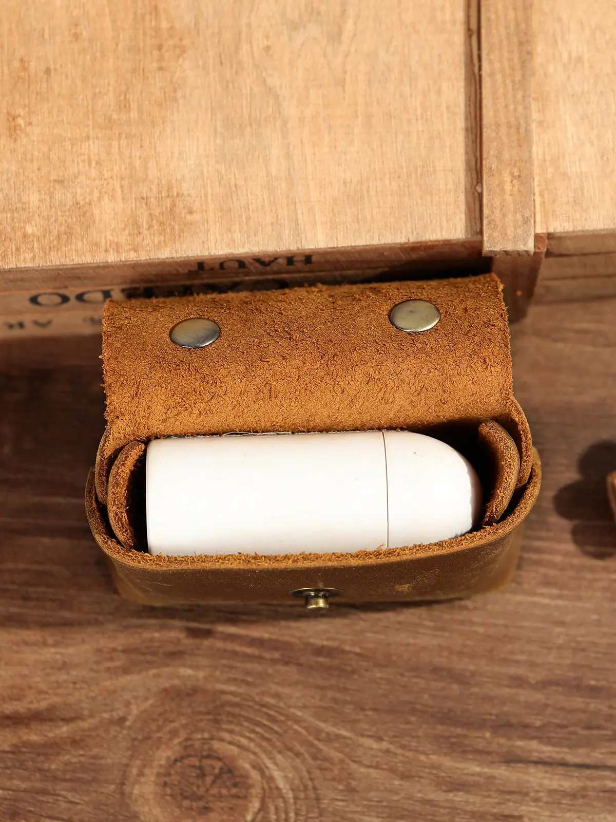 Mini Headphone Bag Cowhide Earphone Storage Bag Leather Mini Square Bag