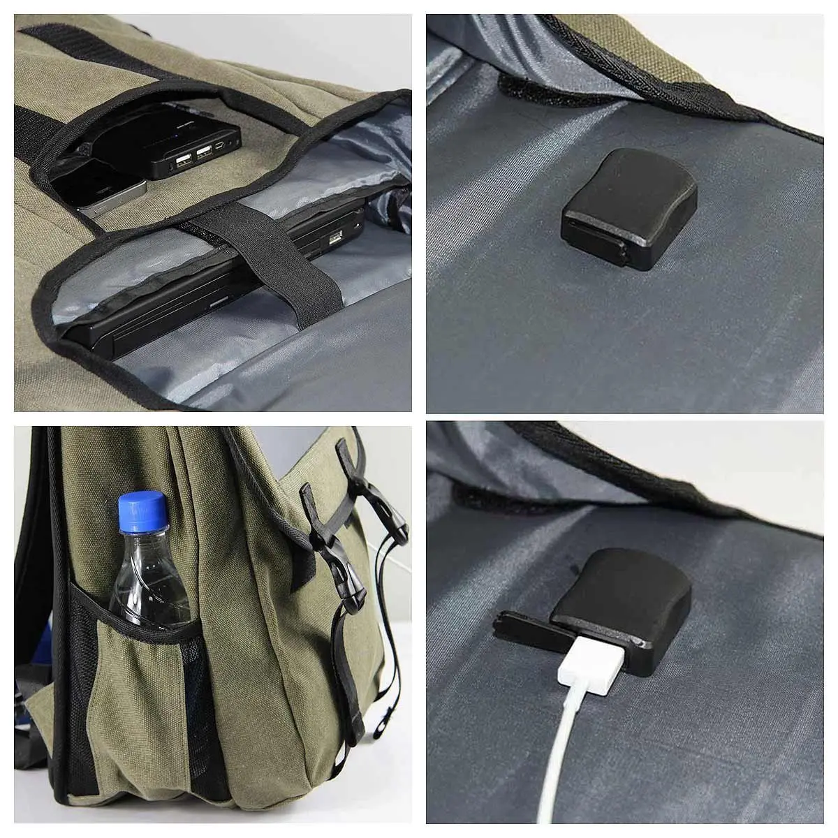 Men's Solar Panel Backpack Outdoor Riding Solar Panel 6.5w USB Charging Hiking Daypacks Women's Multifunctional Solar Travel Bag