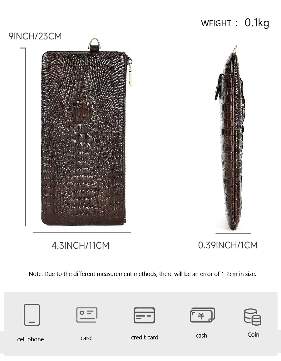 MVA Fashion Clutch RFID Credit ID Card Holder Cowhide Leather Wallet Multi-card Slots Cell Phone Bag Vintage Money Case Purse
