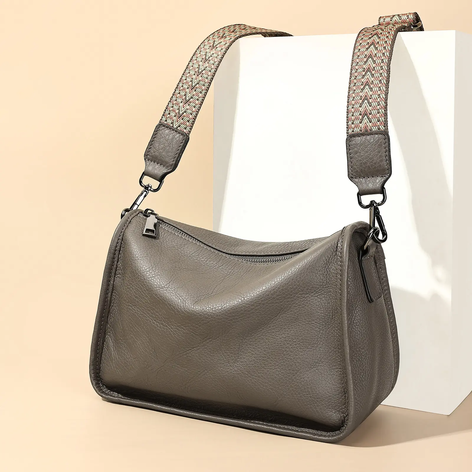MVA Women Handbags Soft Leather Shoulder Bag Top-handle Fashion Satchel Genuine Leather Crossbody Bag Flap Phone Pack