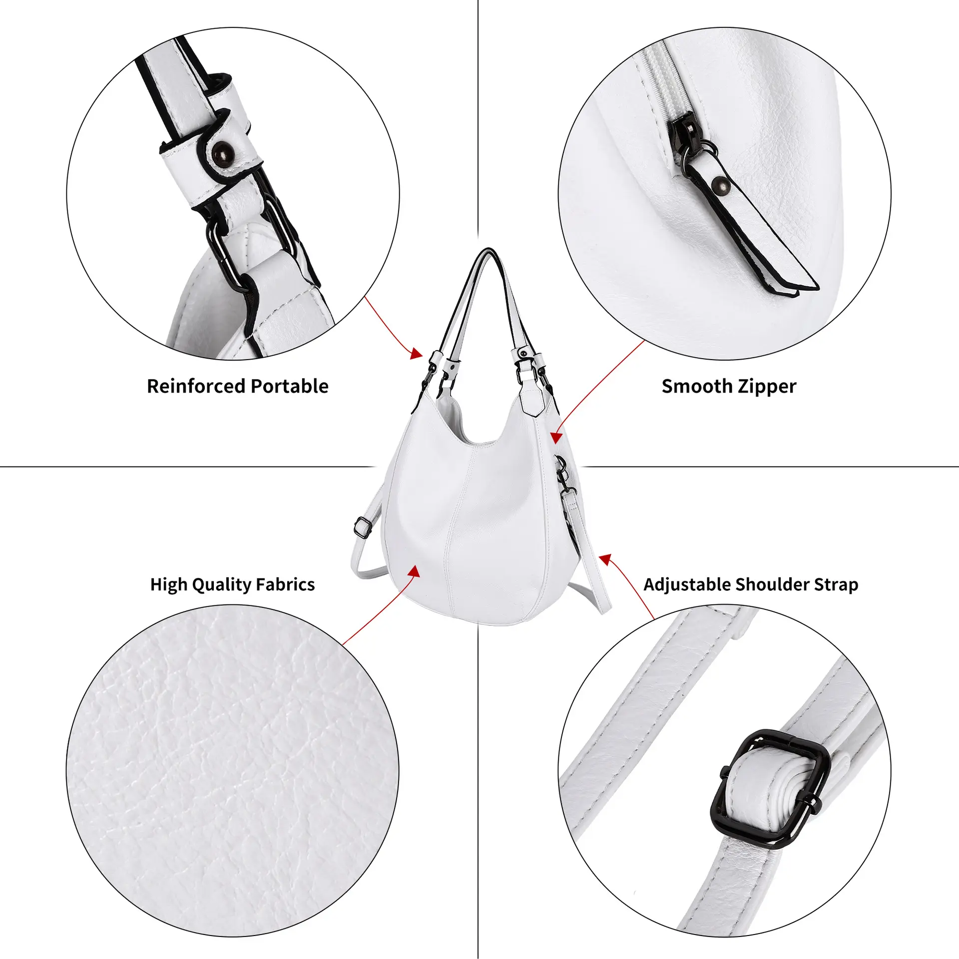 Women Bag PU Fashion Tote Top-handle Handbag Multiple Pockets Satchel Large Ladies Shoulder Hobo Crossbody Bag Purse